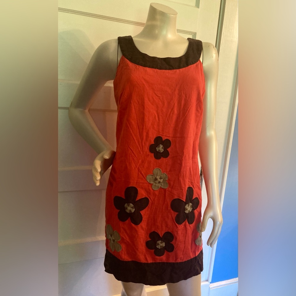 🌼 90s Robbie Bee Mod Floral Shift Dress Retro 60s Flower Power, Size 8
